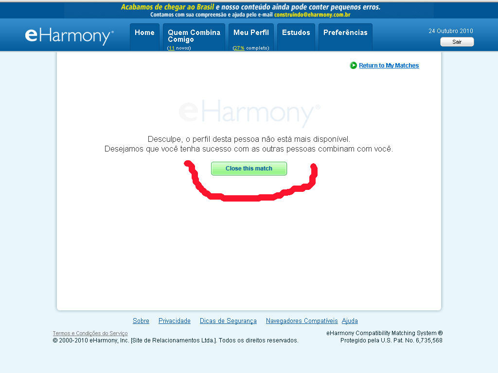 Brasil login eharmony $60 Only