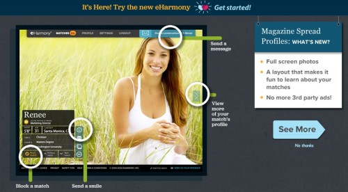 eharmony 2013 redesign