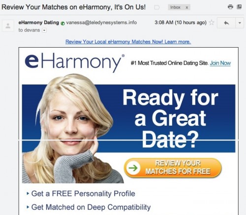 eharmony affiliate spam