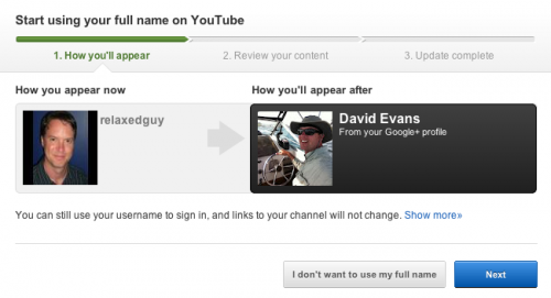 youtube using real name